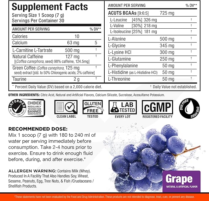 Allmax® Nutrition Amino A:Cuts Amino-Charged Energy Drink - Grape - Image 2