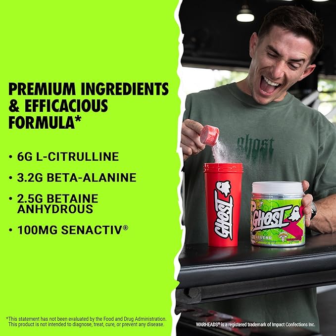 GHOST® LEGEND® V3 Pre-Workout – Warheads Sour Watermelon - Image 2