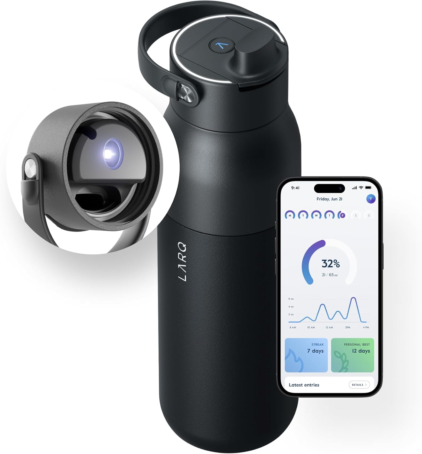 LARQ Bottle PureVis 2 - UV Water Purifier with Self-Cleaning + App