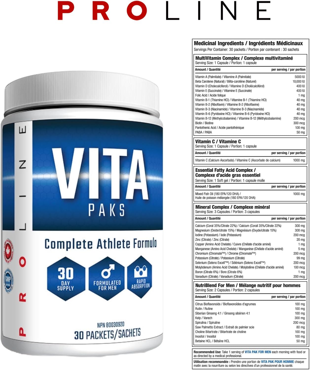 ProLine Mens Vita-Pak - 30 Packets (30 Servings) - Image 3